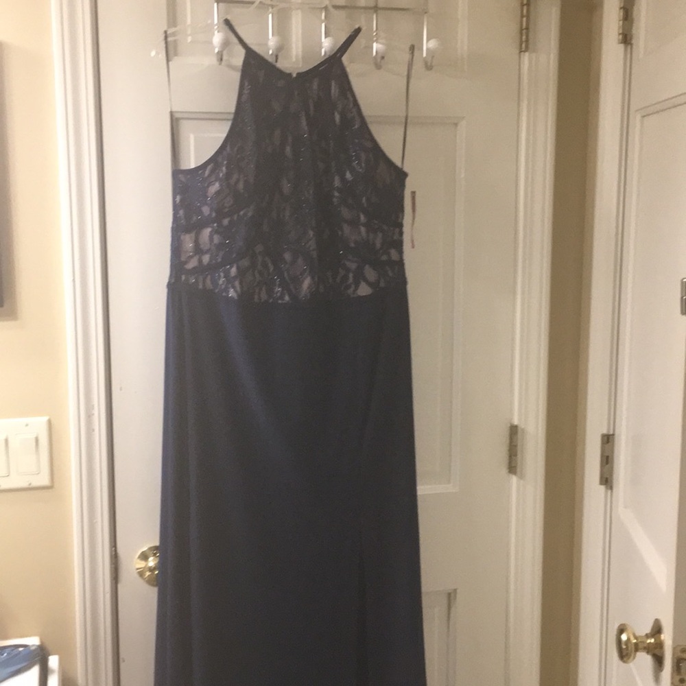 Navy halter dress
